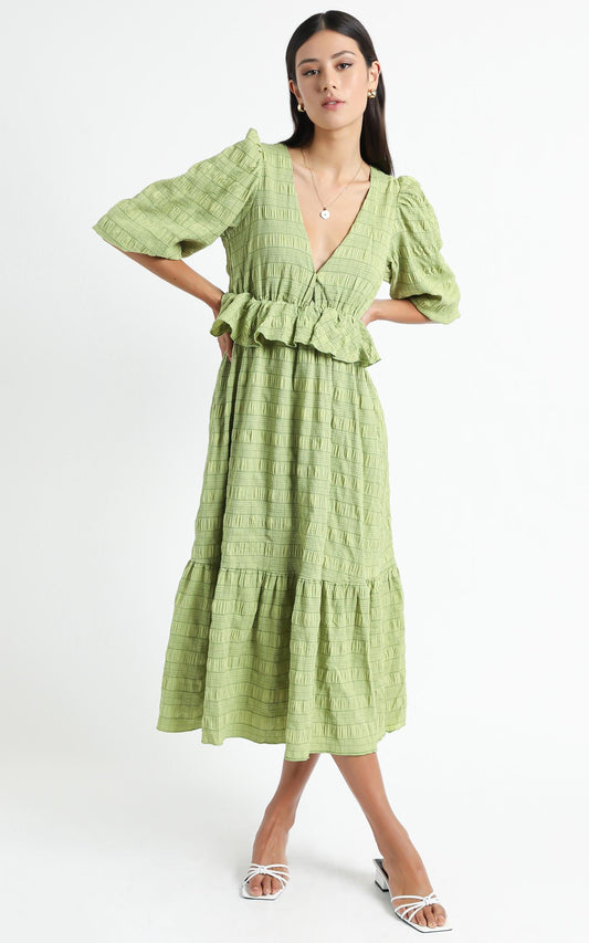 Addilyn Dress in Green Check