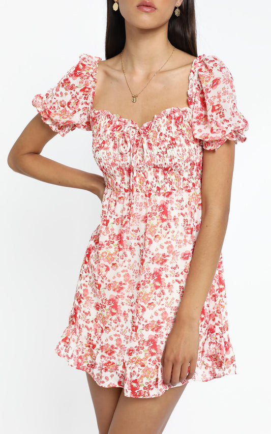 Shona Dress in Red Floral