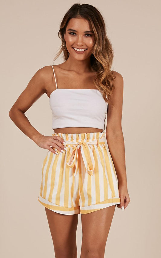 Summer Tide Shorts In Mango Stripe
