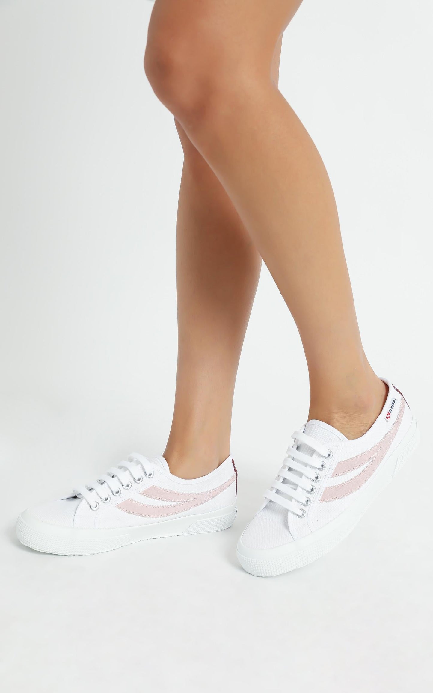 Superga - 2953 Swallowtail Cotu Sneaker in white - pink pale lilac