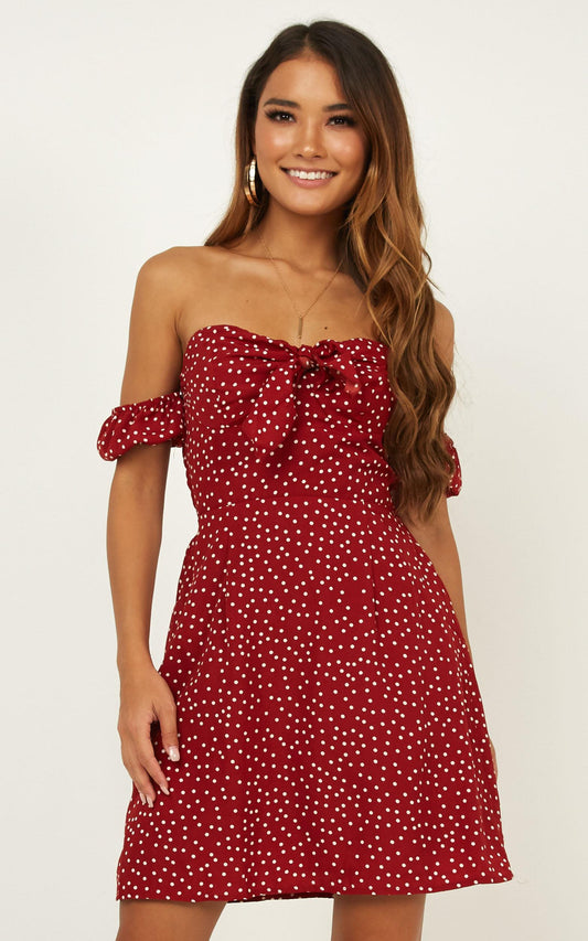 The Sweet Escape Dress In Wine Spot