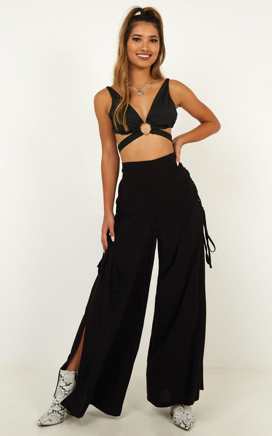 Torn In Two Pants In Black