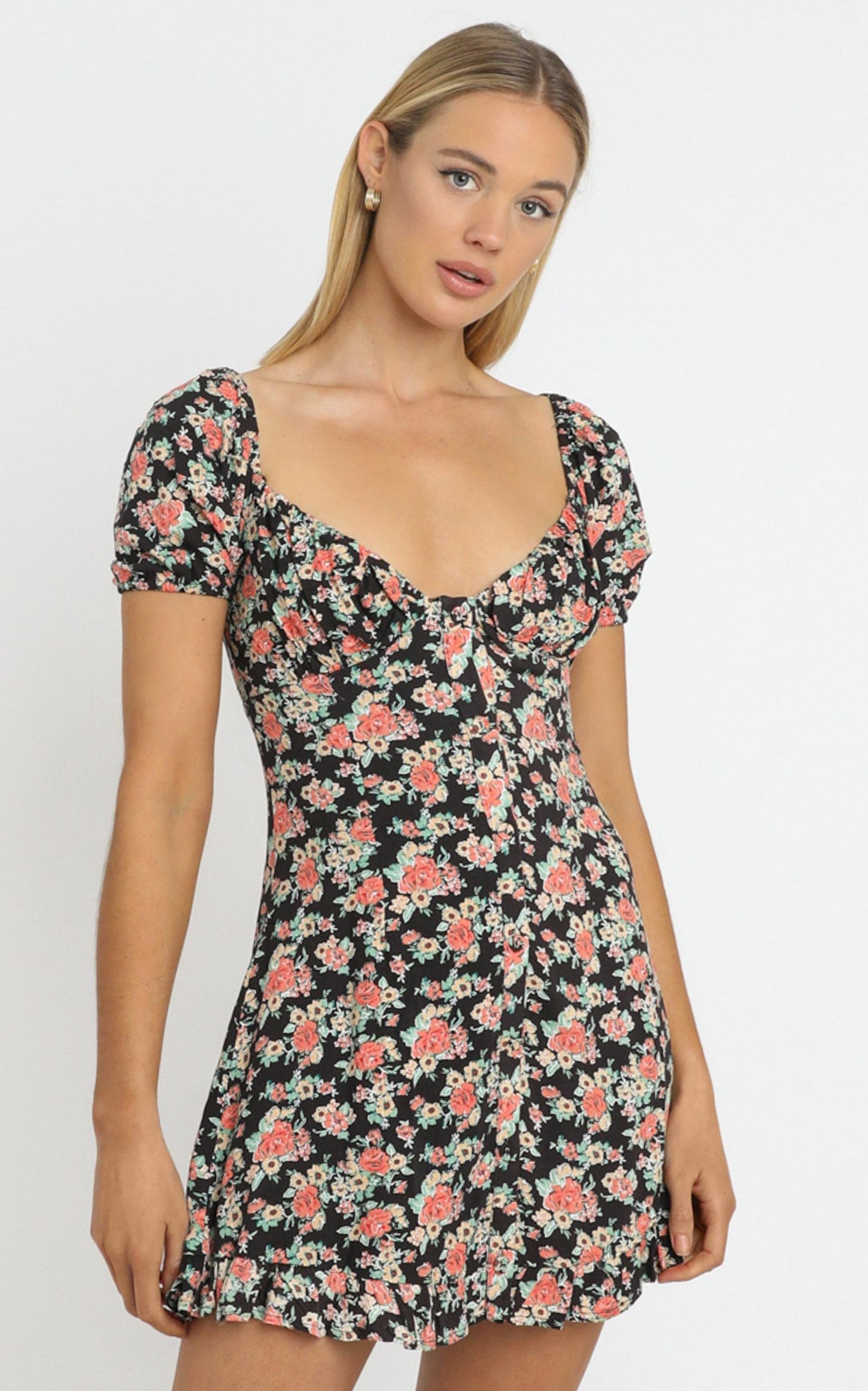 Trisha Dress in Black Floral