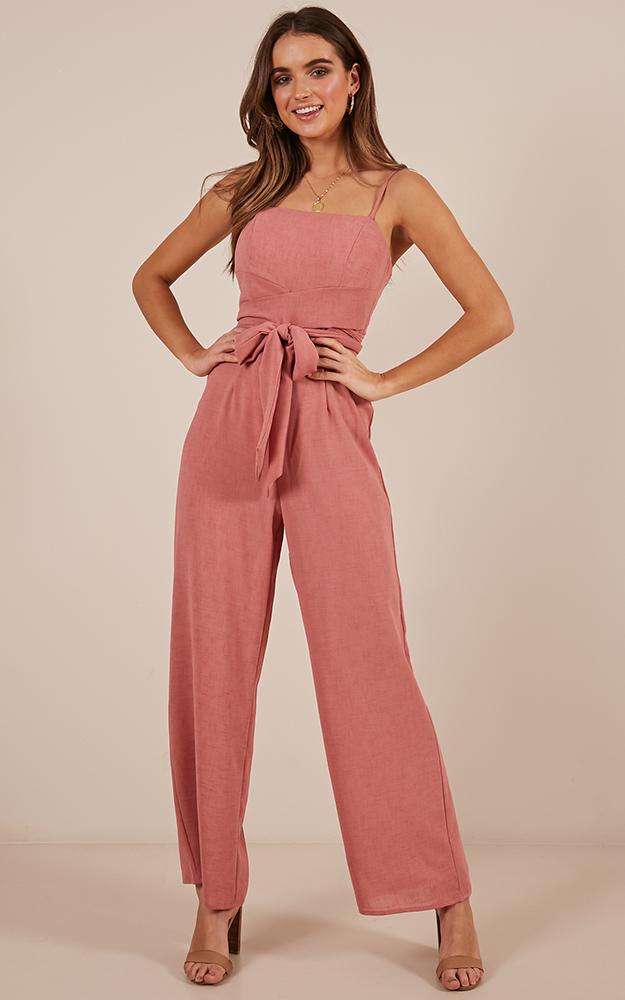 Thing Called Love Jumpsuit In Rose