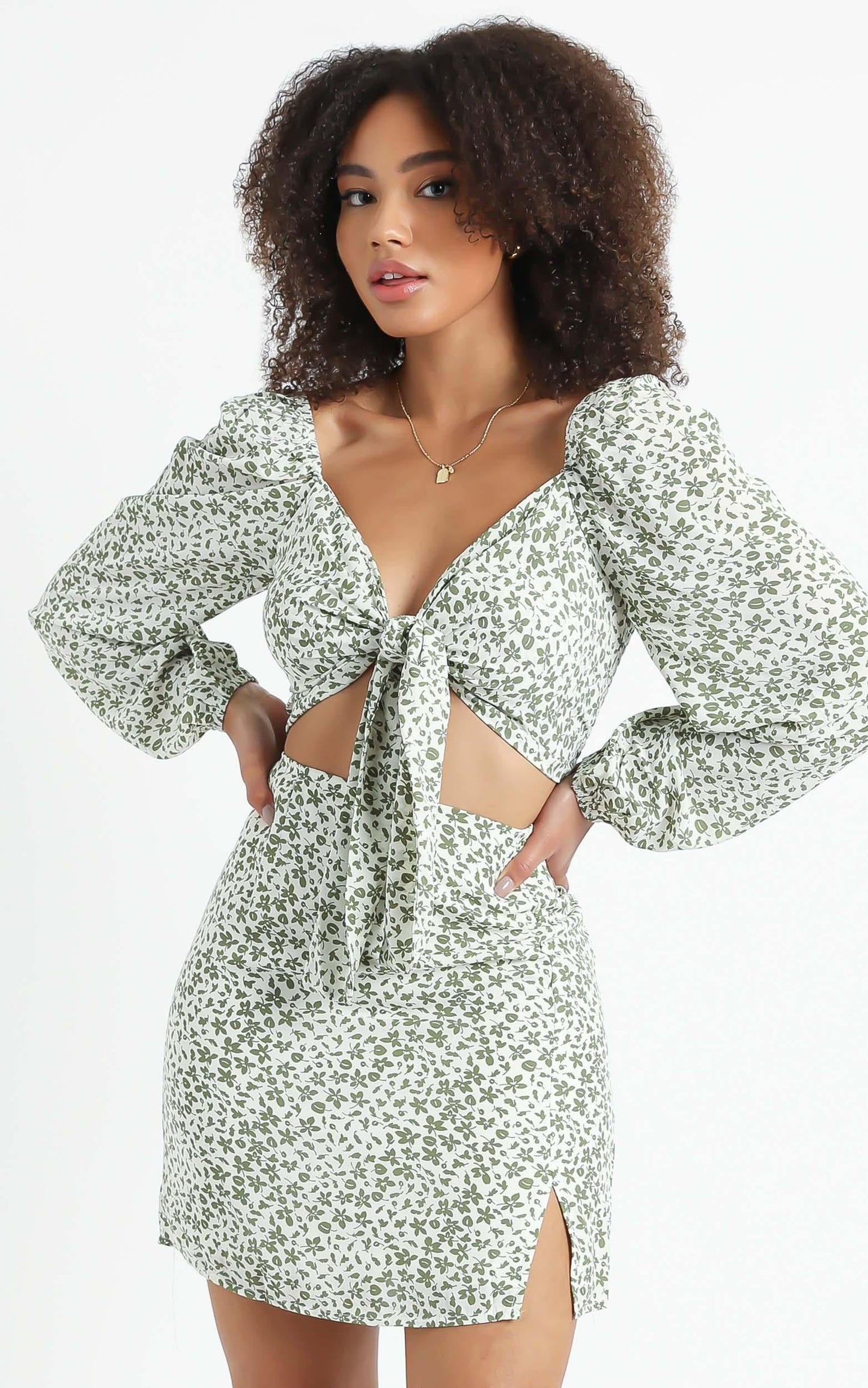 Another Era Two Piece Set In White Floral