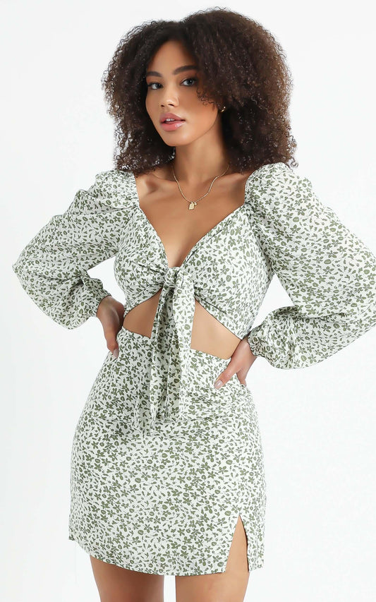 Another Era Two Piece Set In White Floral