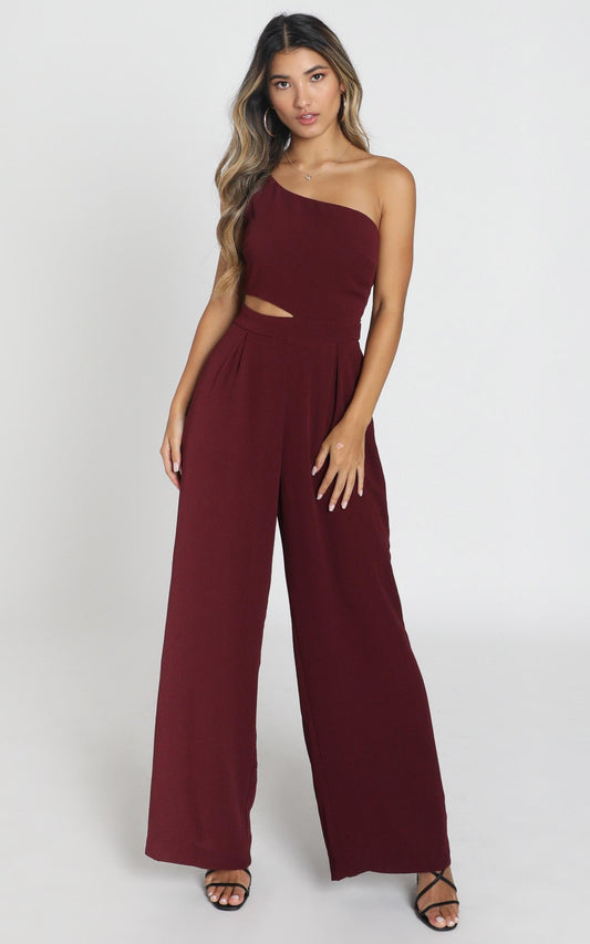 Beautiful Darkness Jumpsuit in Wine