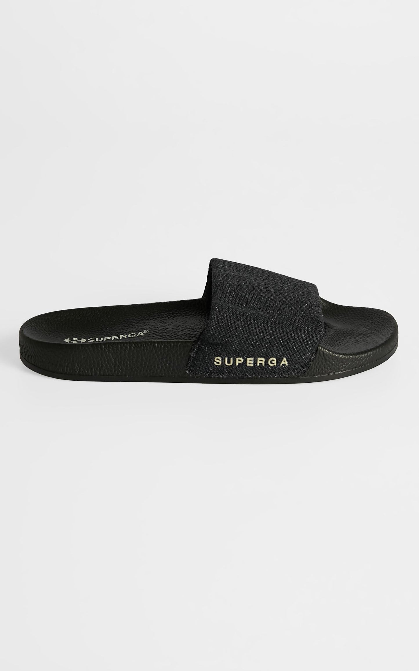 Superga - 1908 Linen Slides in Black