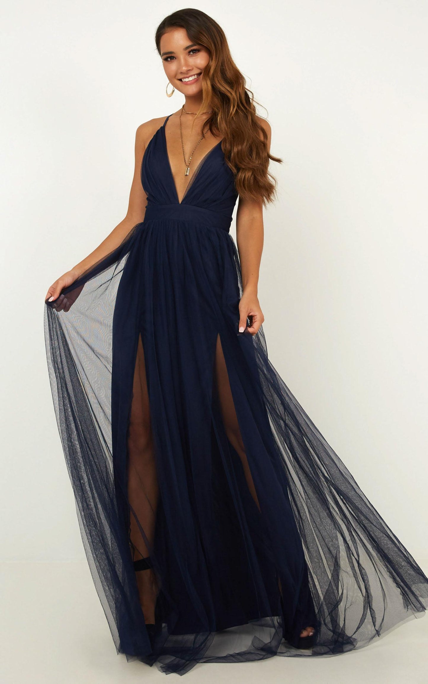 Celebrate Tonight Maxi Dress In Navy