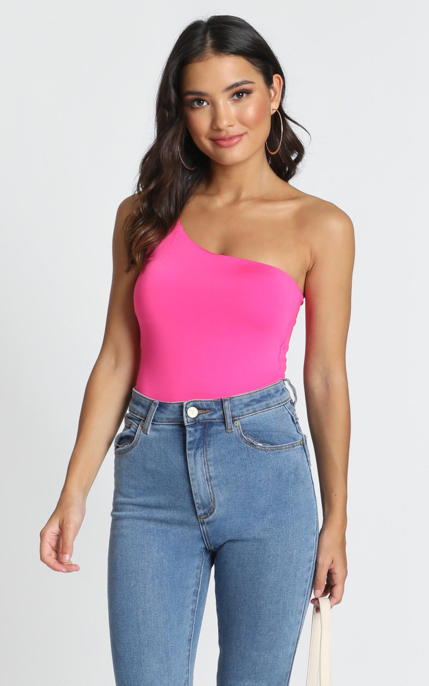 Checked In Bodysuit in Hot Pink