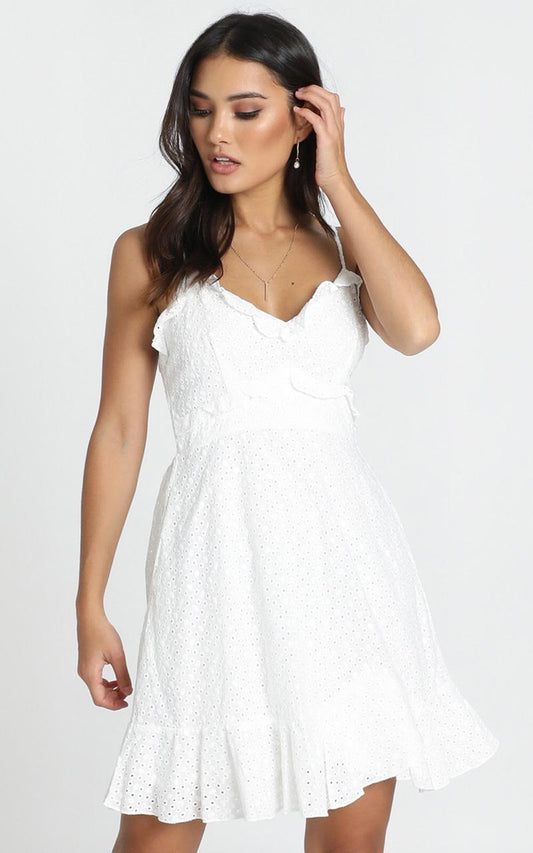 Etta Broderie Anglaise Dress in White