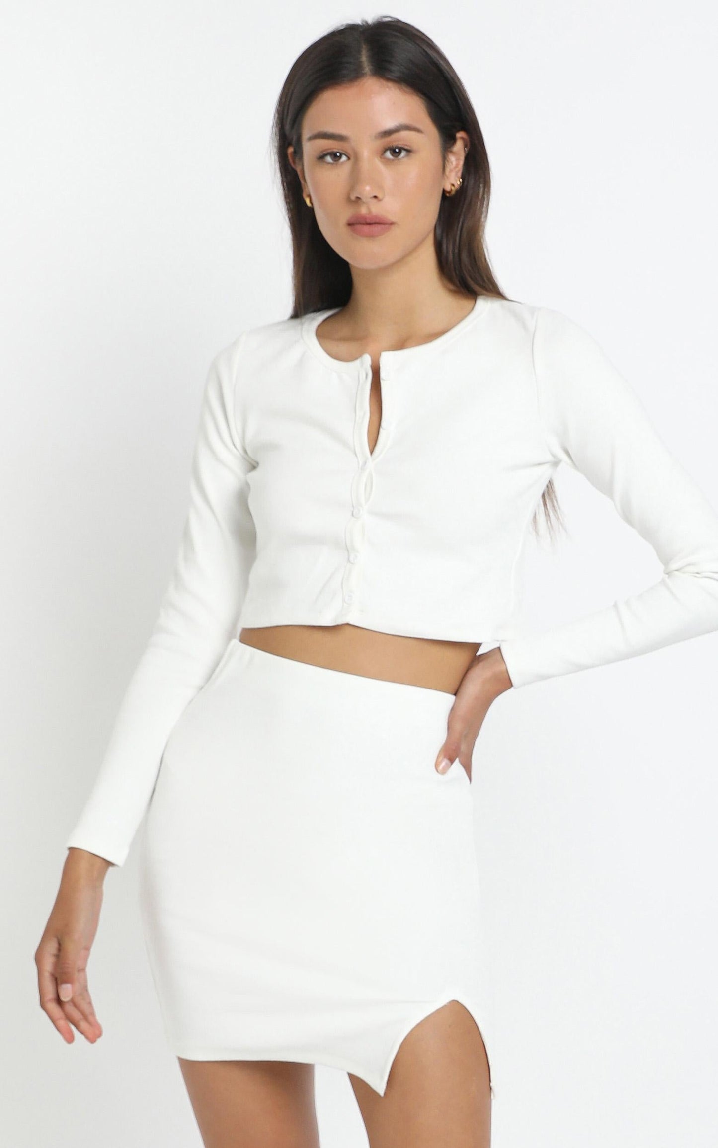 Evelyn Two Piece Set in White