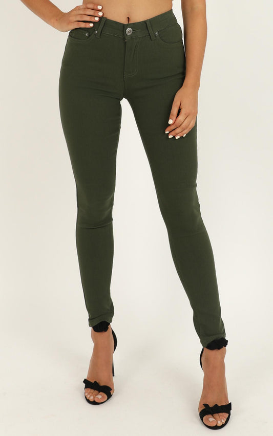 Fill Me In Jeggings In Khaki