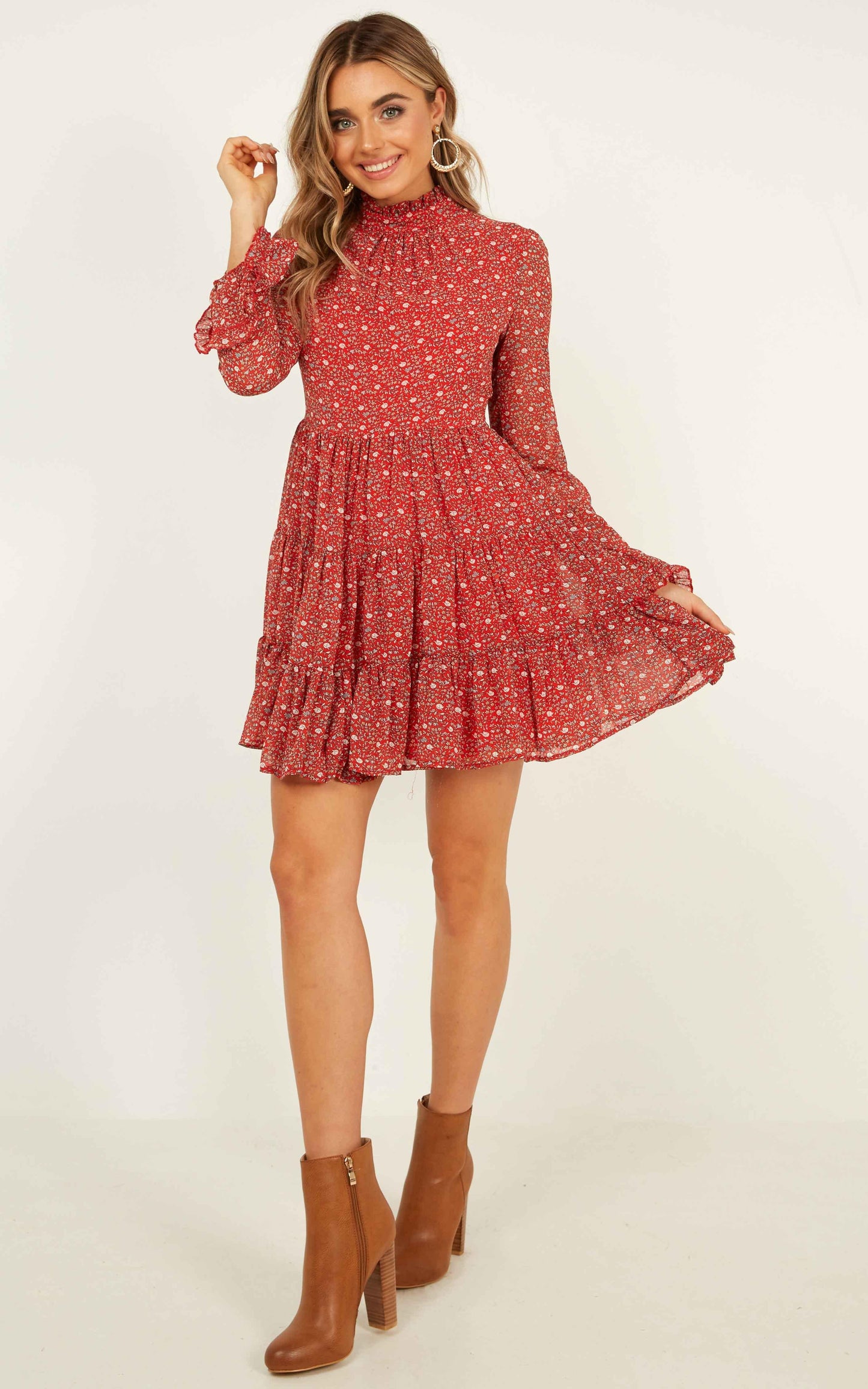 Final Call Dress In Red Print