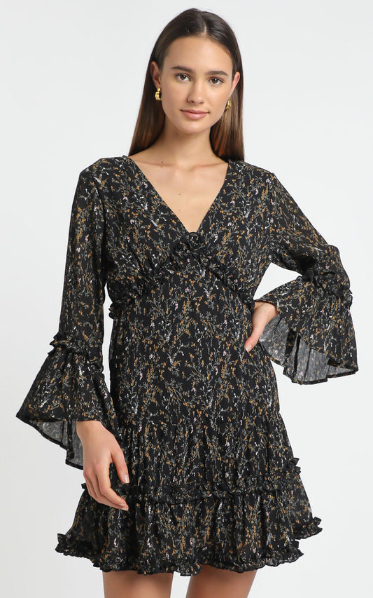 Fool In Love Dress in Black Floral