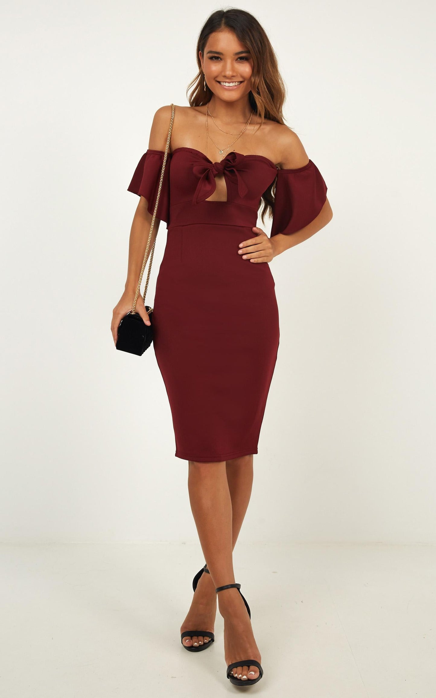 Guest Edit Dress in Wine