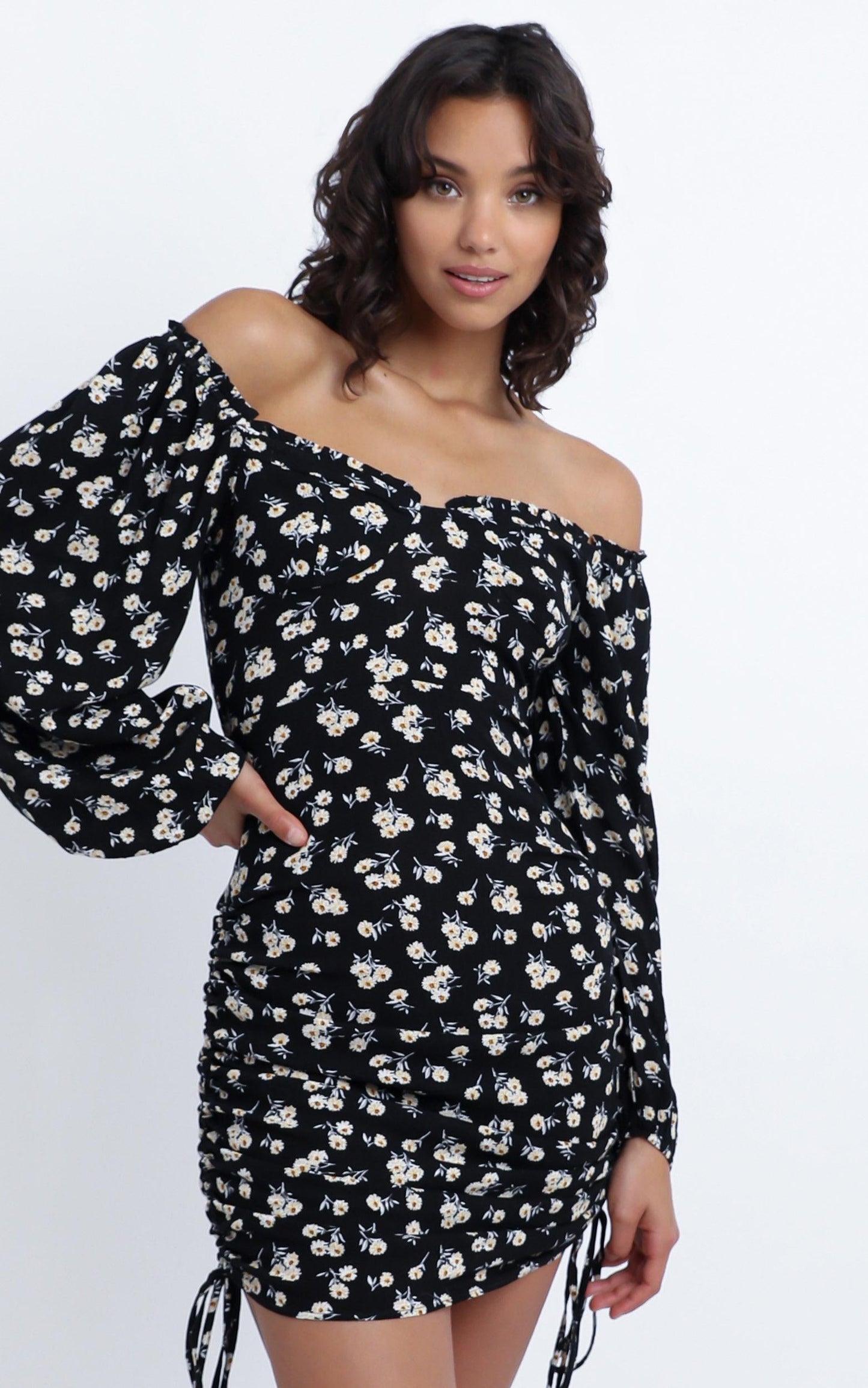 Hana Dress in Black Floral