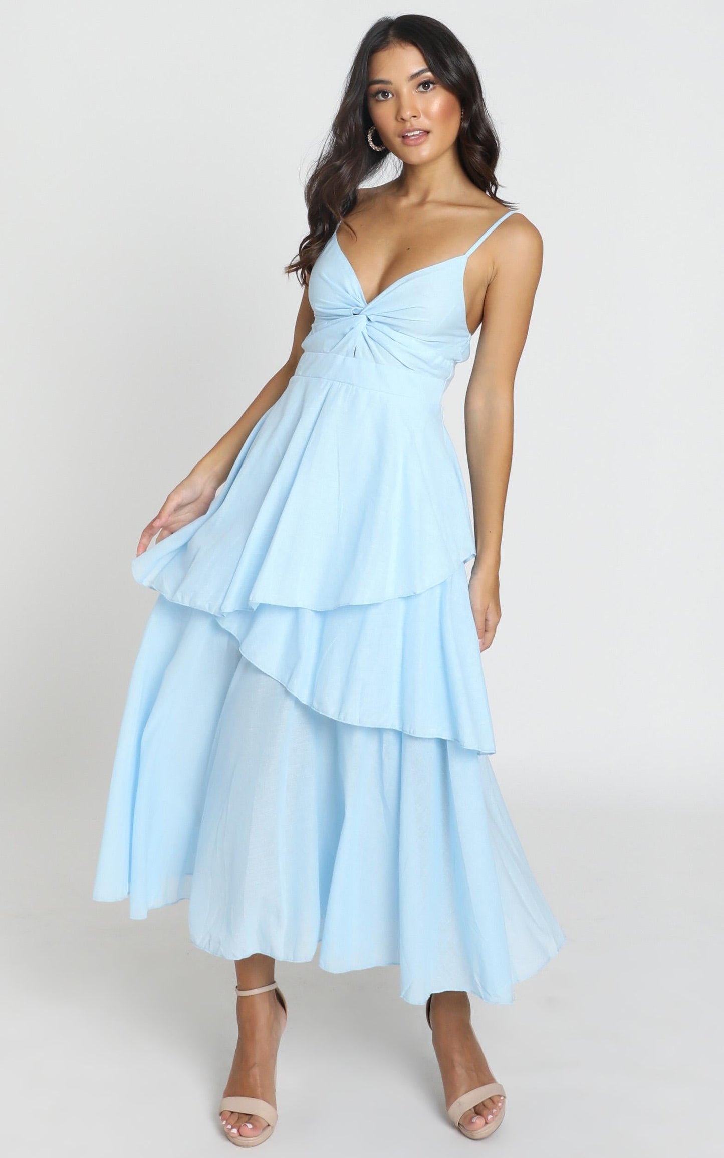Hibiscus Dress in Powder Blue