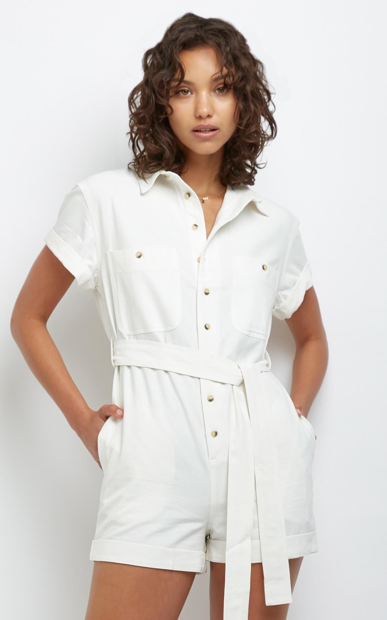 Rollas - Horizon Playsuit in Vintage White