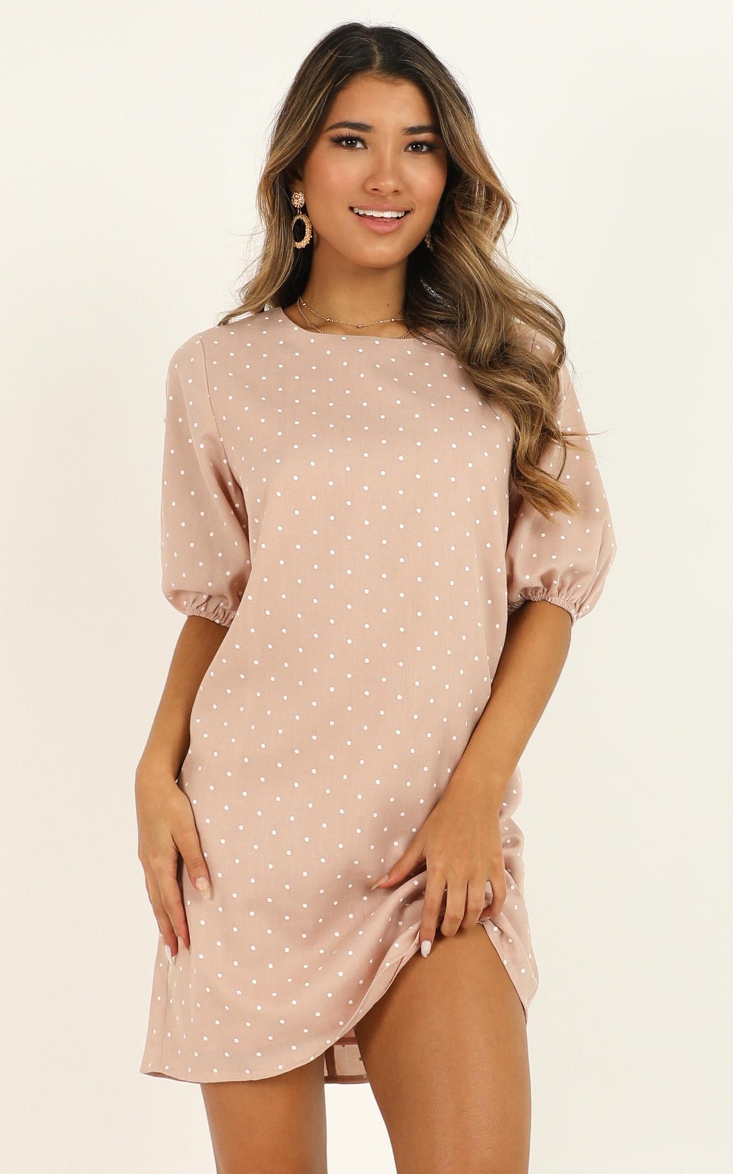 Imagine The Best Dress In Beige Spot