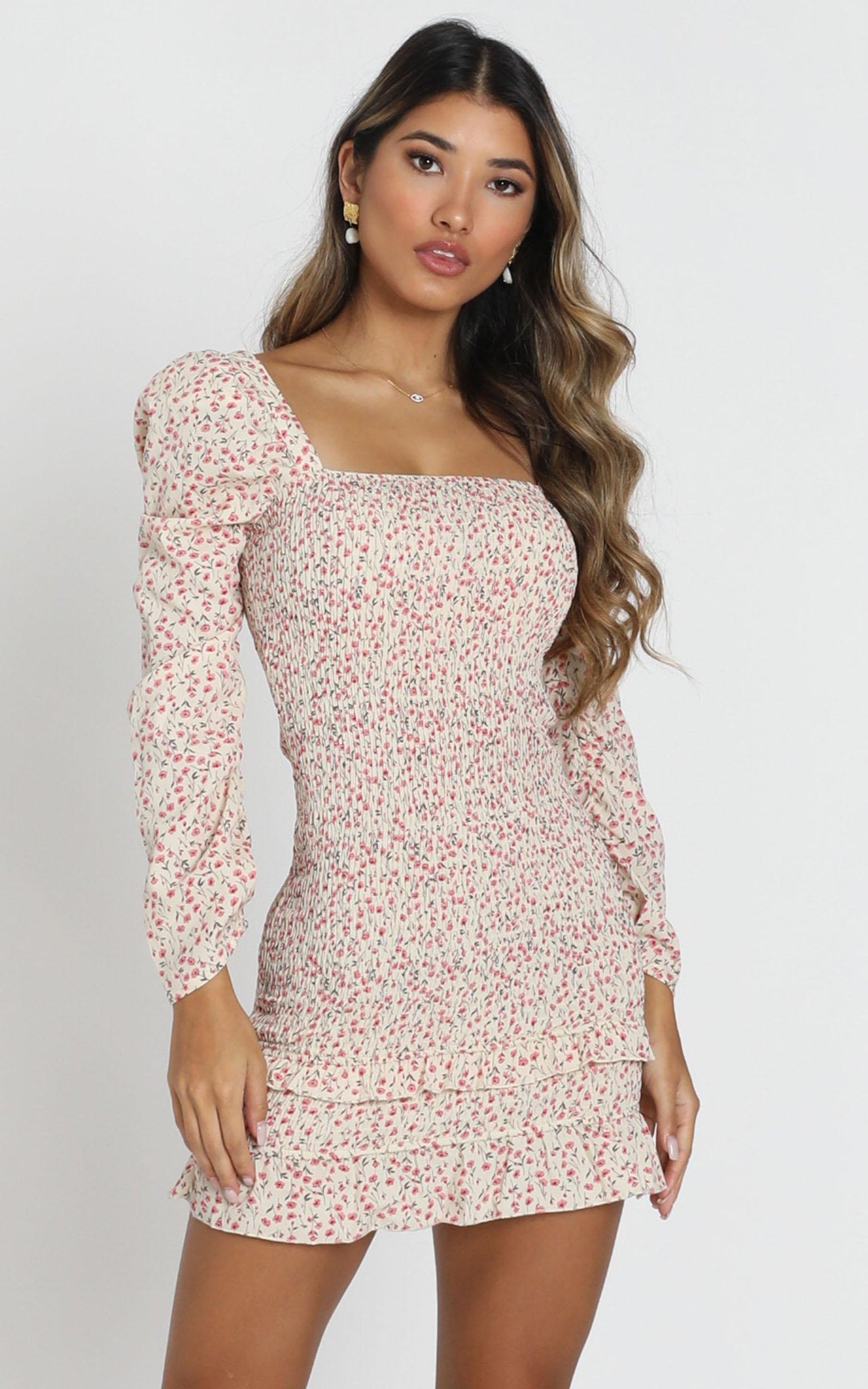 Iona Dress In Red Floral