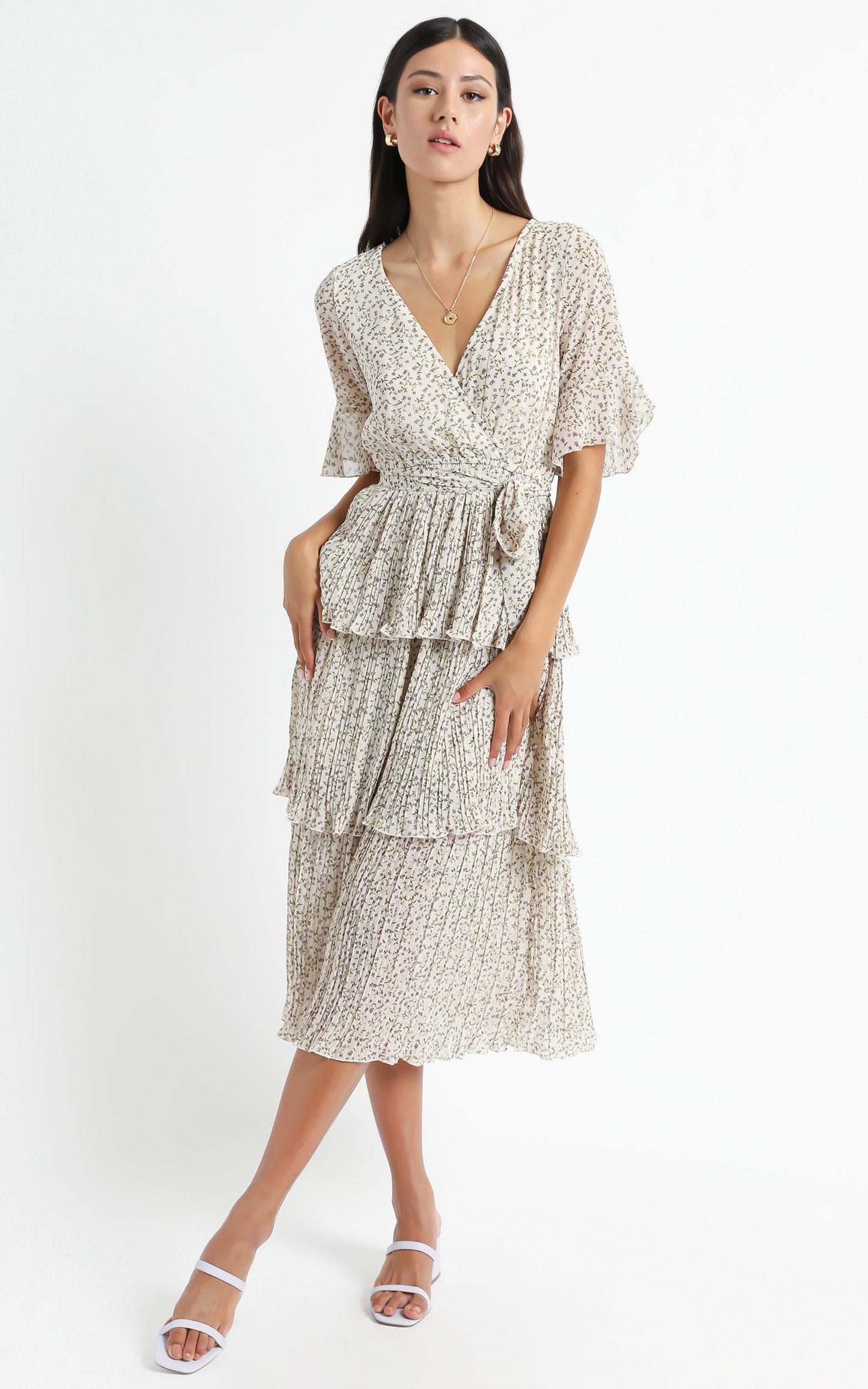 Jayden Dress in White Floral