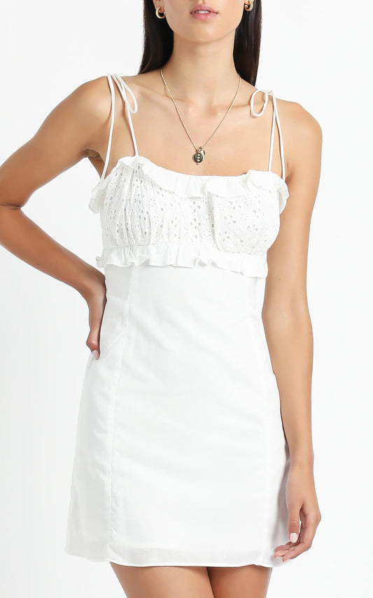 Looking Closely Dress In White