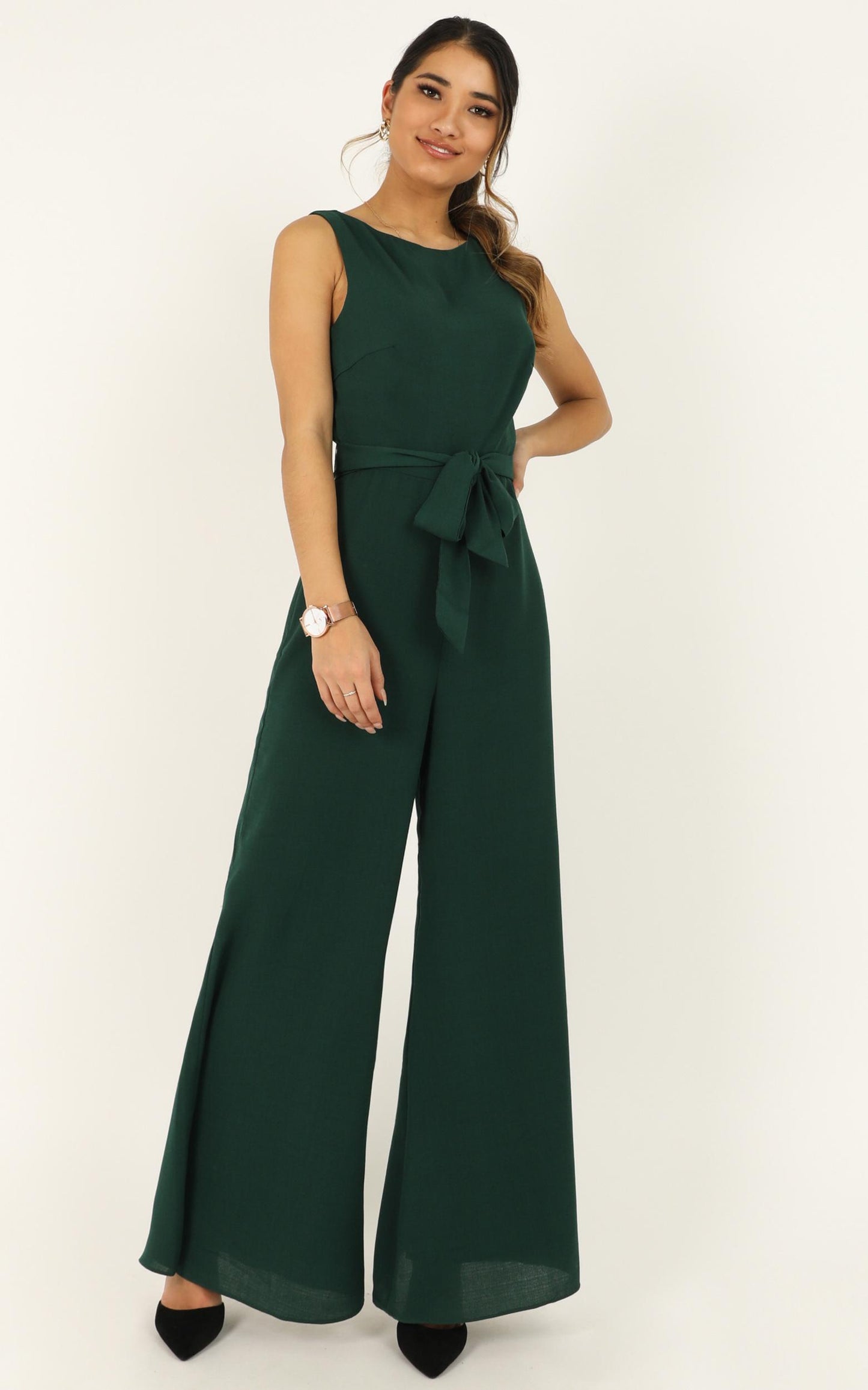 Leave Me In Paradise Jumpsuit In Forest Green