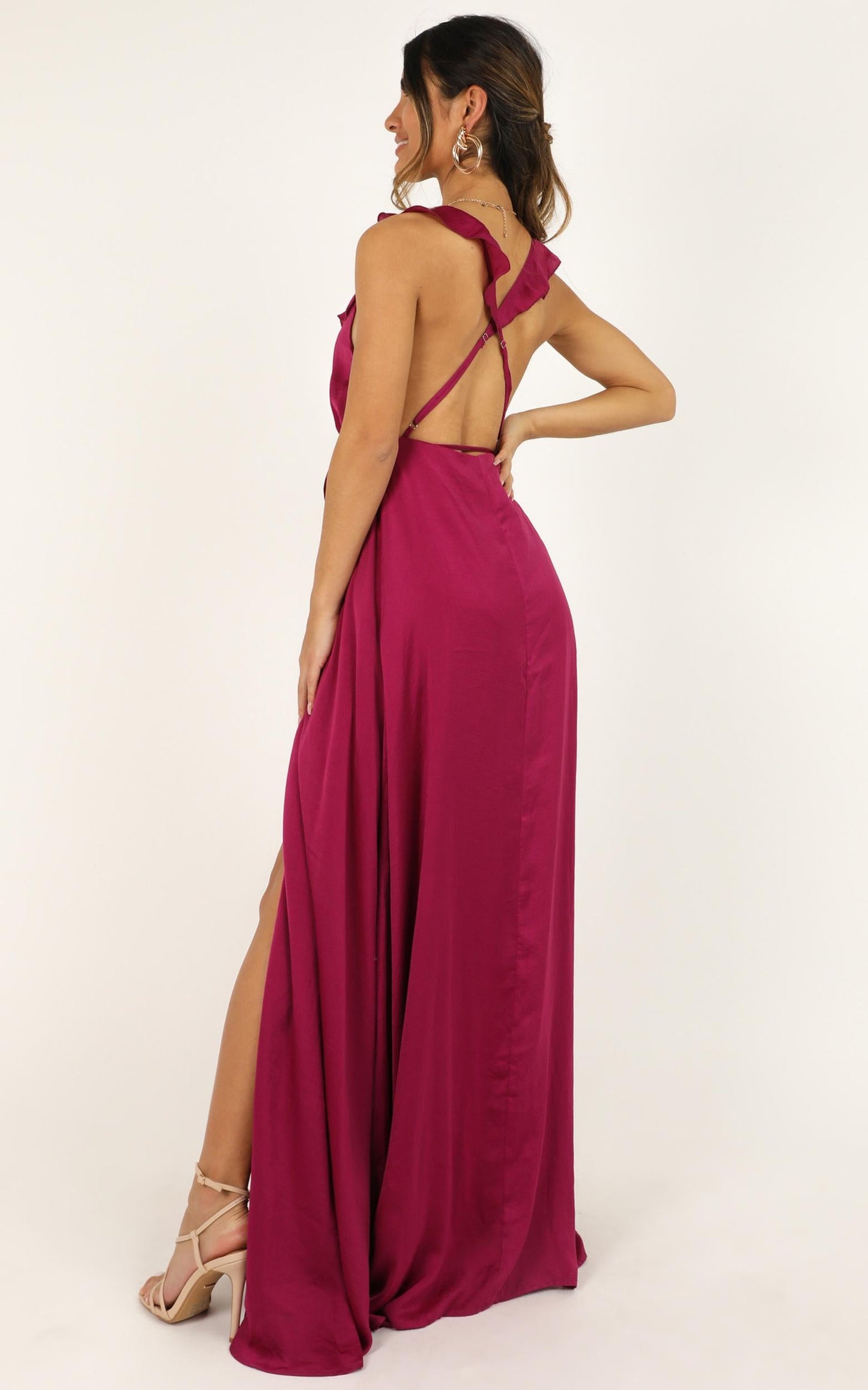 Losing My Edge Dress In Raspberry Satin