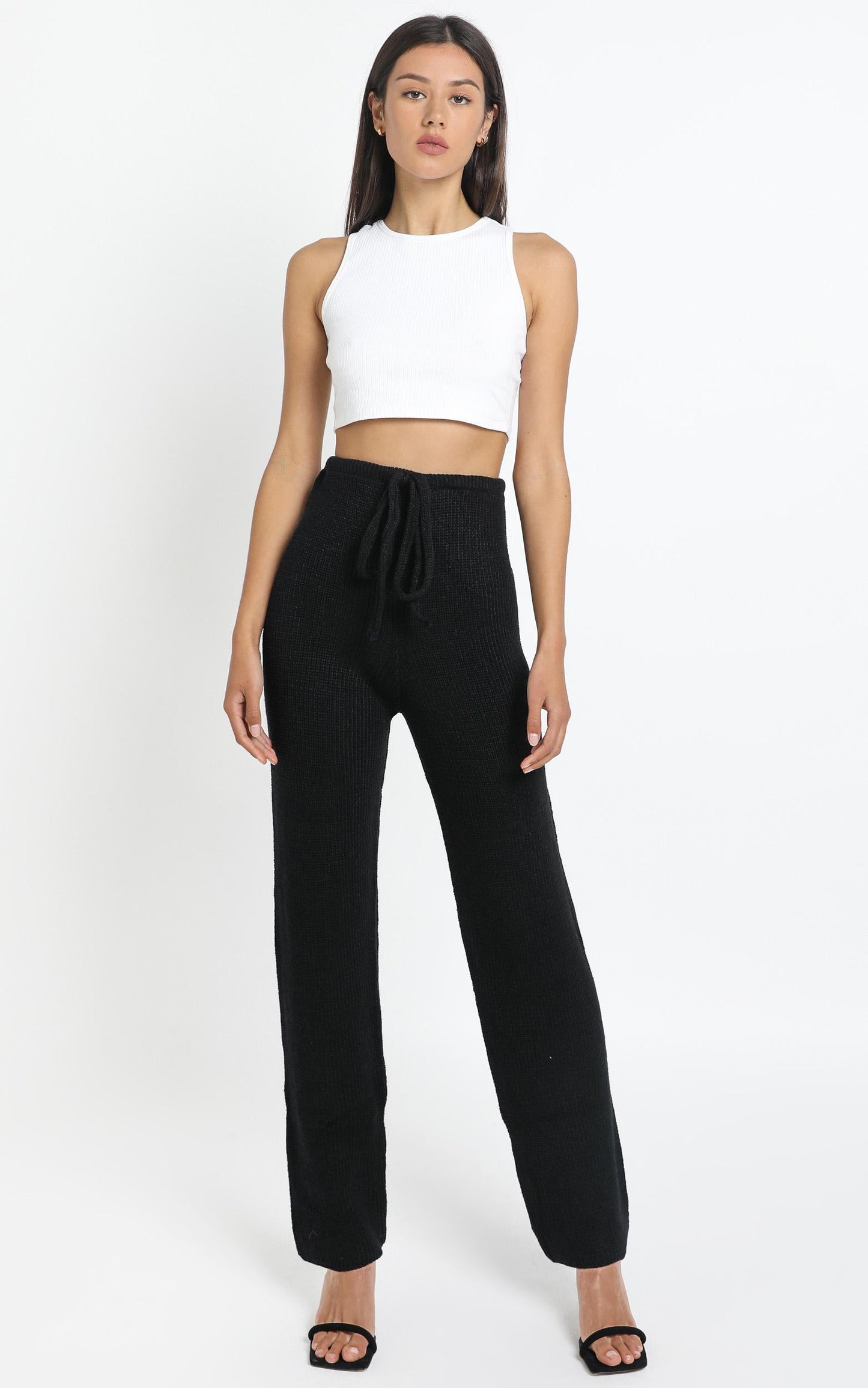 Luxe Lounge Knit Trouser in Black