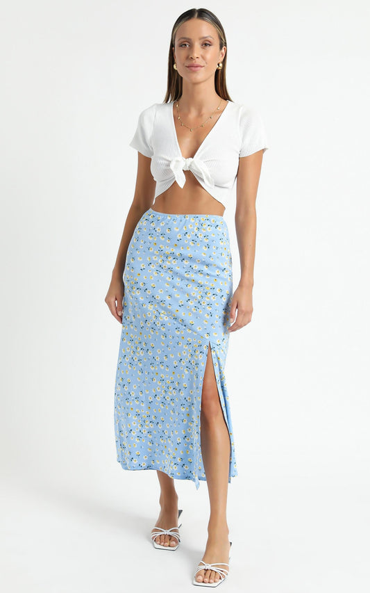 Massachusetts Skirt in Blue Floral