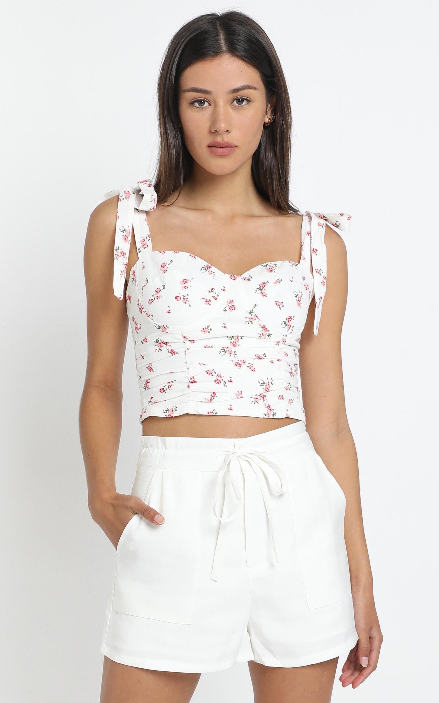 Molina Top in White Floral