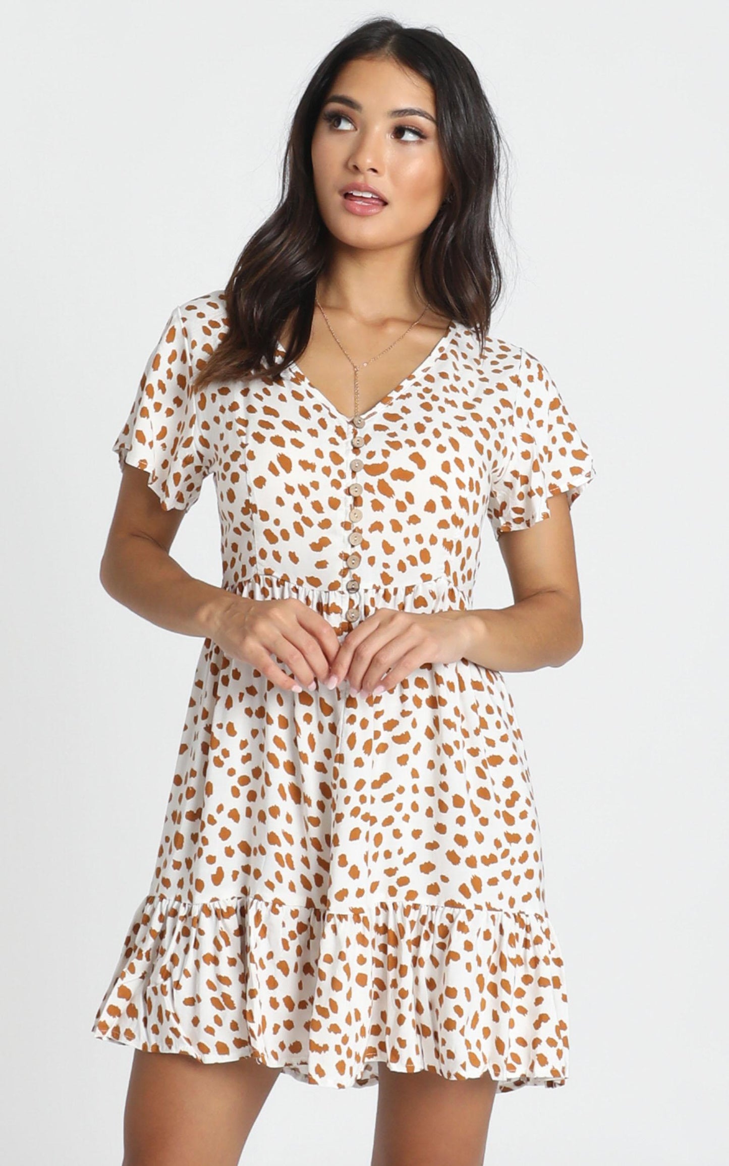 Mylo Dress in Tan Spot