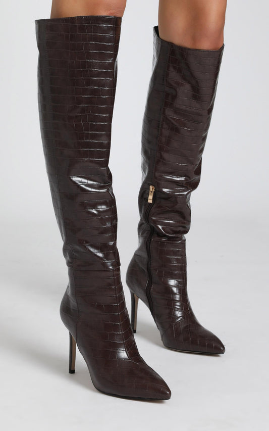 Billini - Naveen Boots in Chocolate Croc