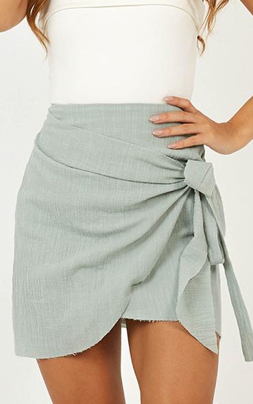 Not Happening Skirt In Sage
