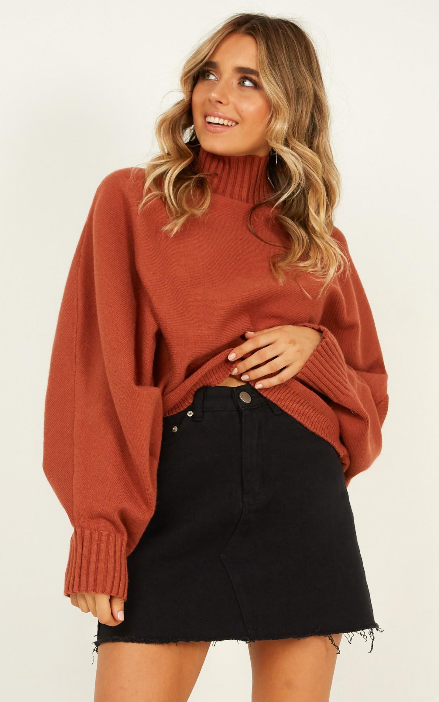 Only Want You Knit Jumper In Rust