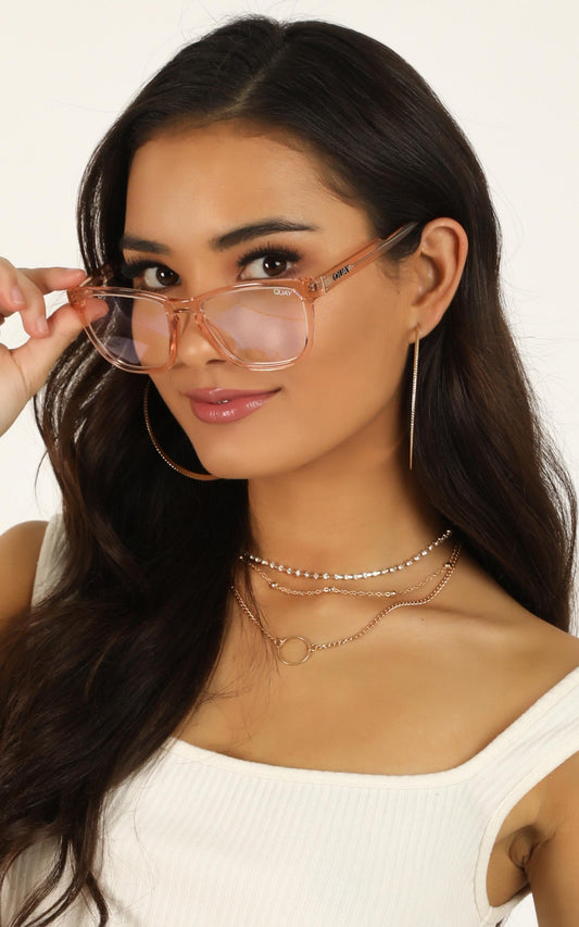 Quay x Chrissy - Hardwire Blue Light Glasses In Champagne