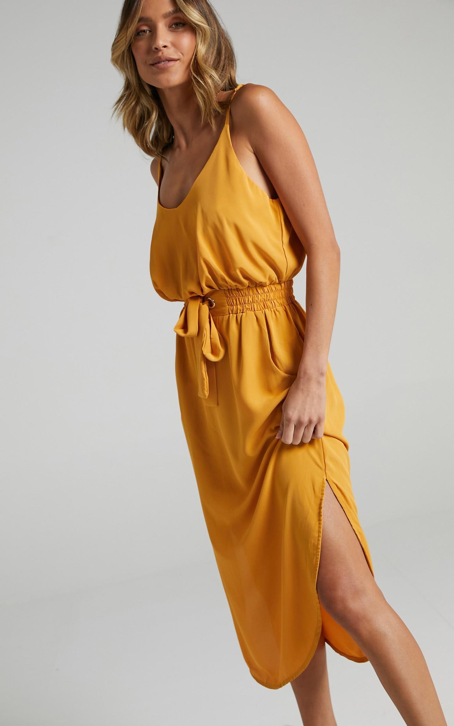 Get Things Done Dress in Mustard