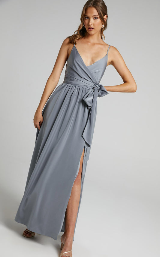 Revolve Around Me Dress in Dusty Blue