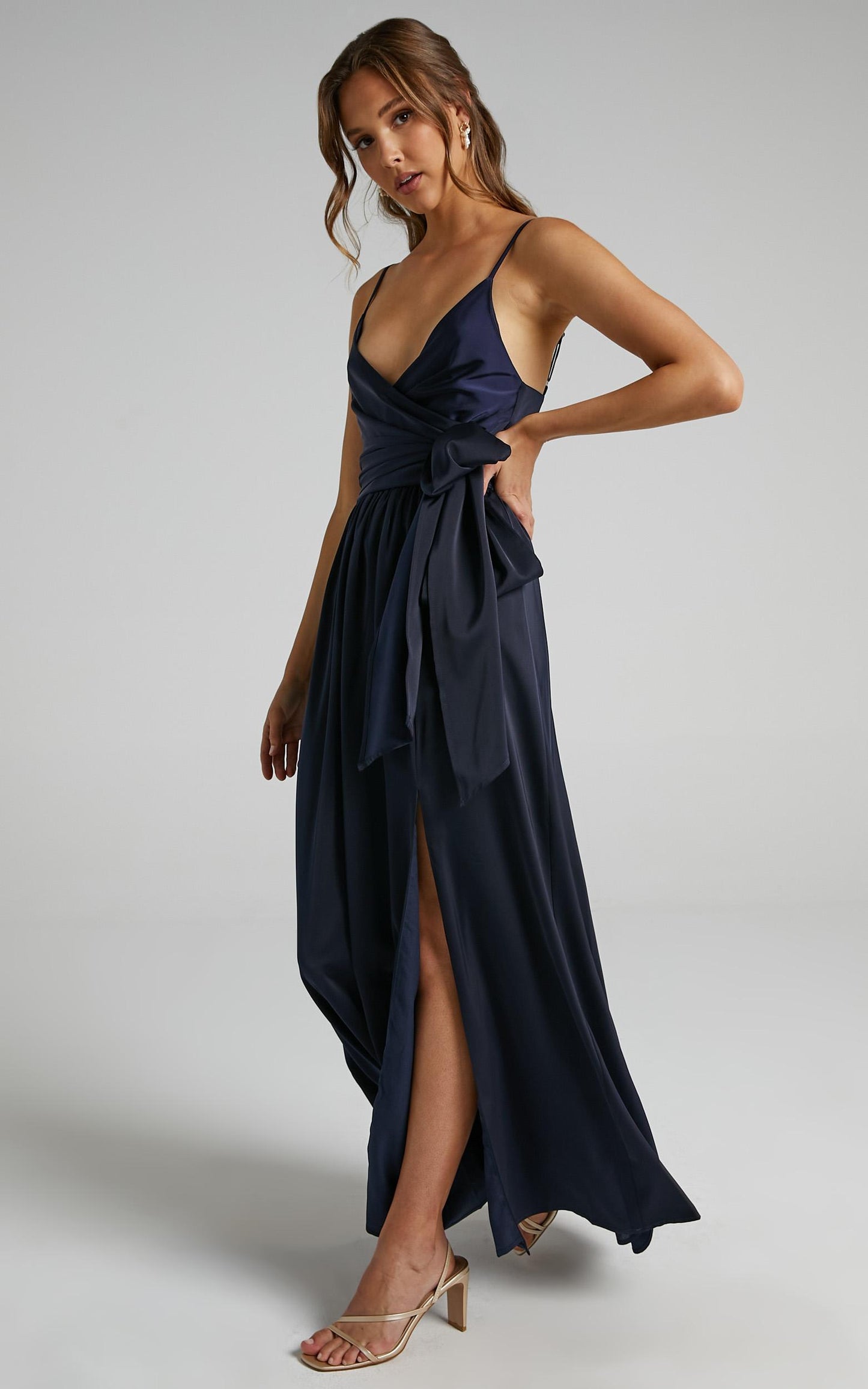 Revolve Around Me Dress in Navy