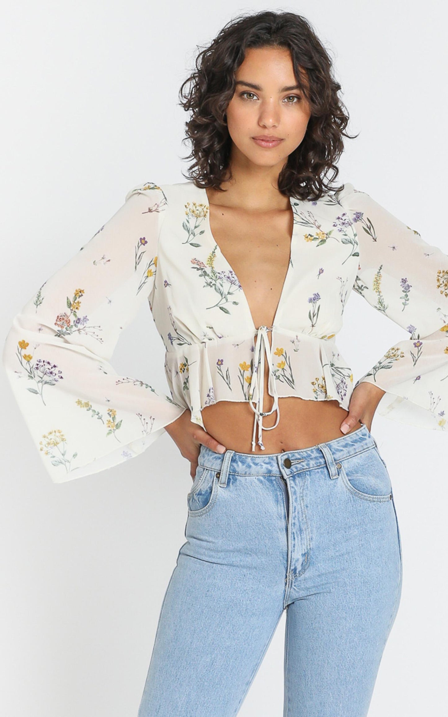 Dance It Out Top in Botanical Floral