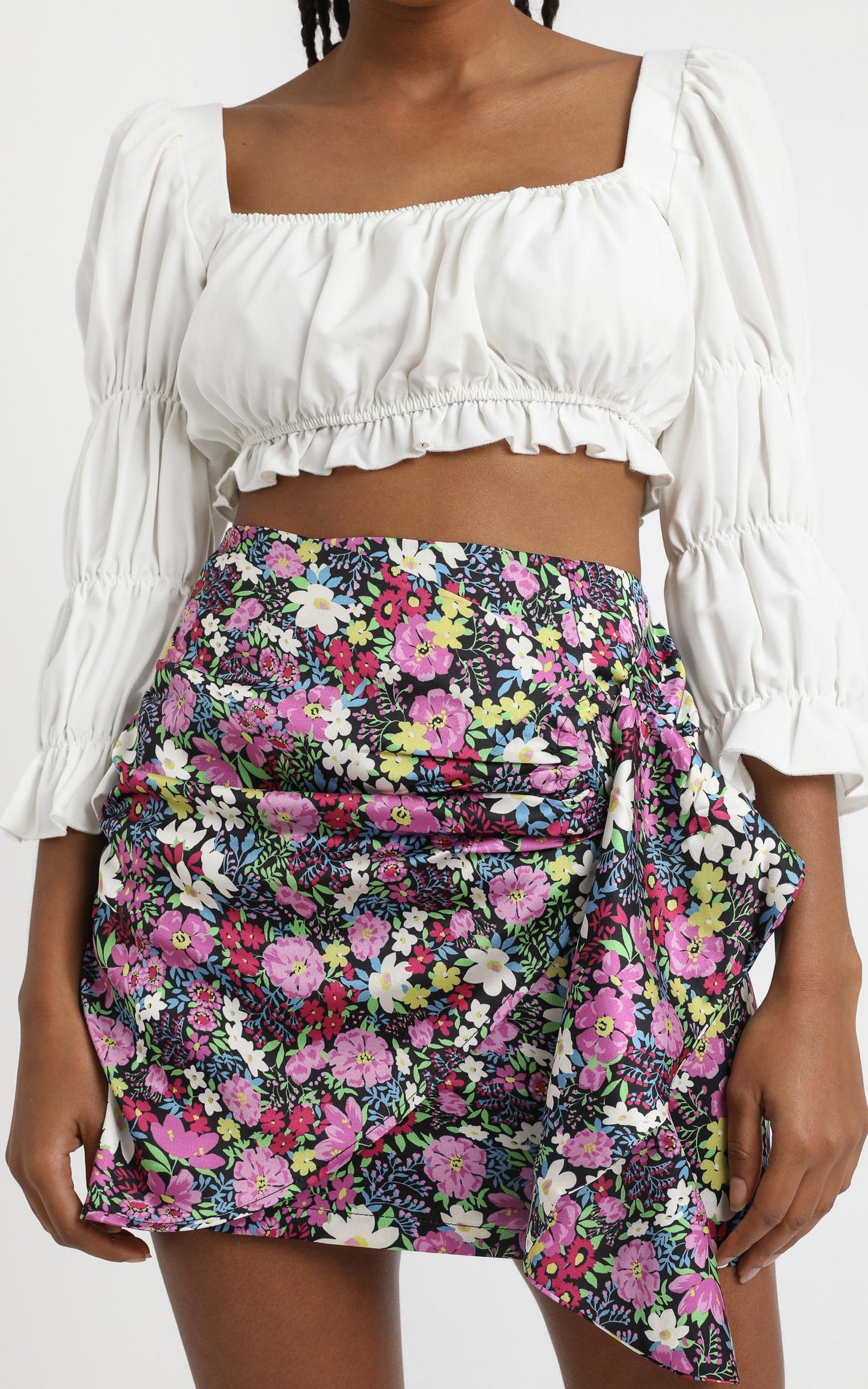 Becky Mini Skirt in Forest Floral