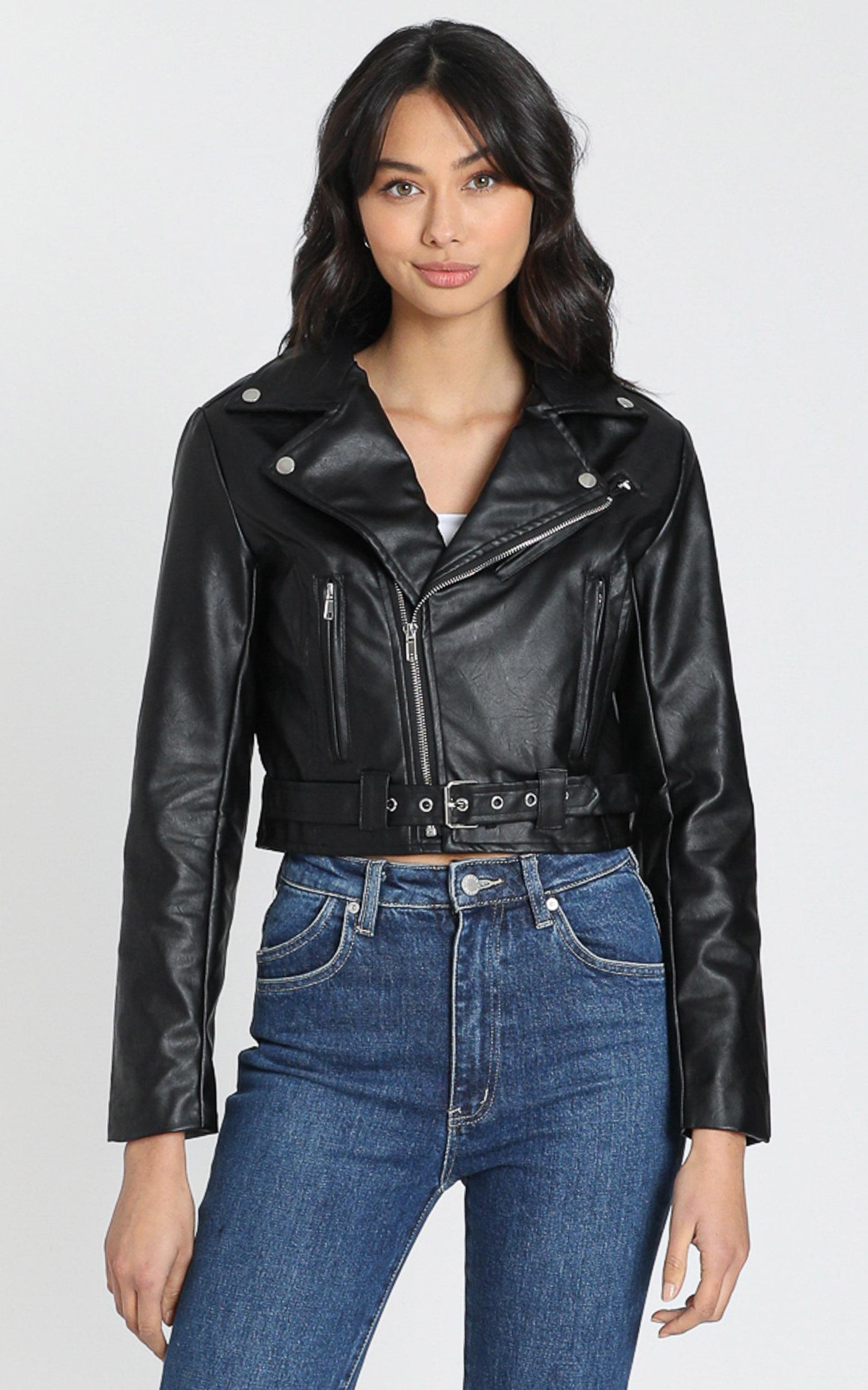 Arrow Jacket in Black Leatherette