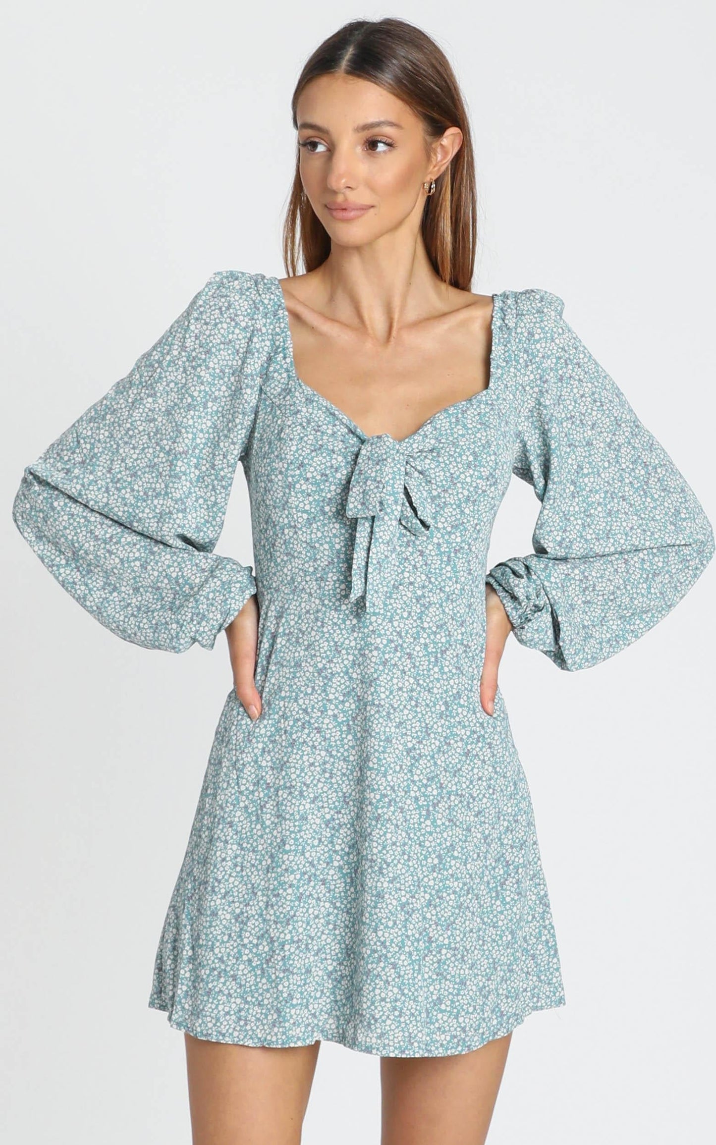 Shannan Dress in Blue Floral