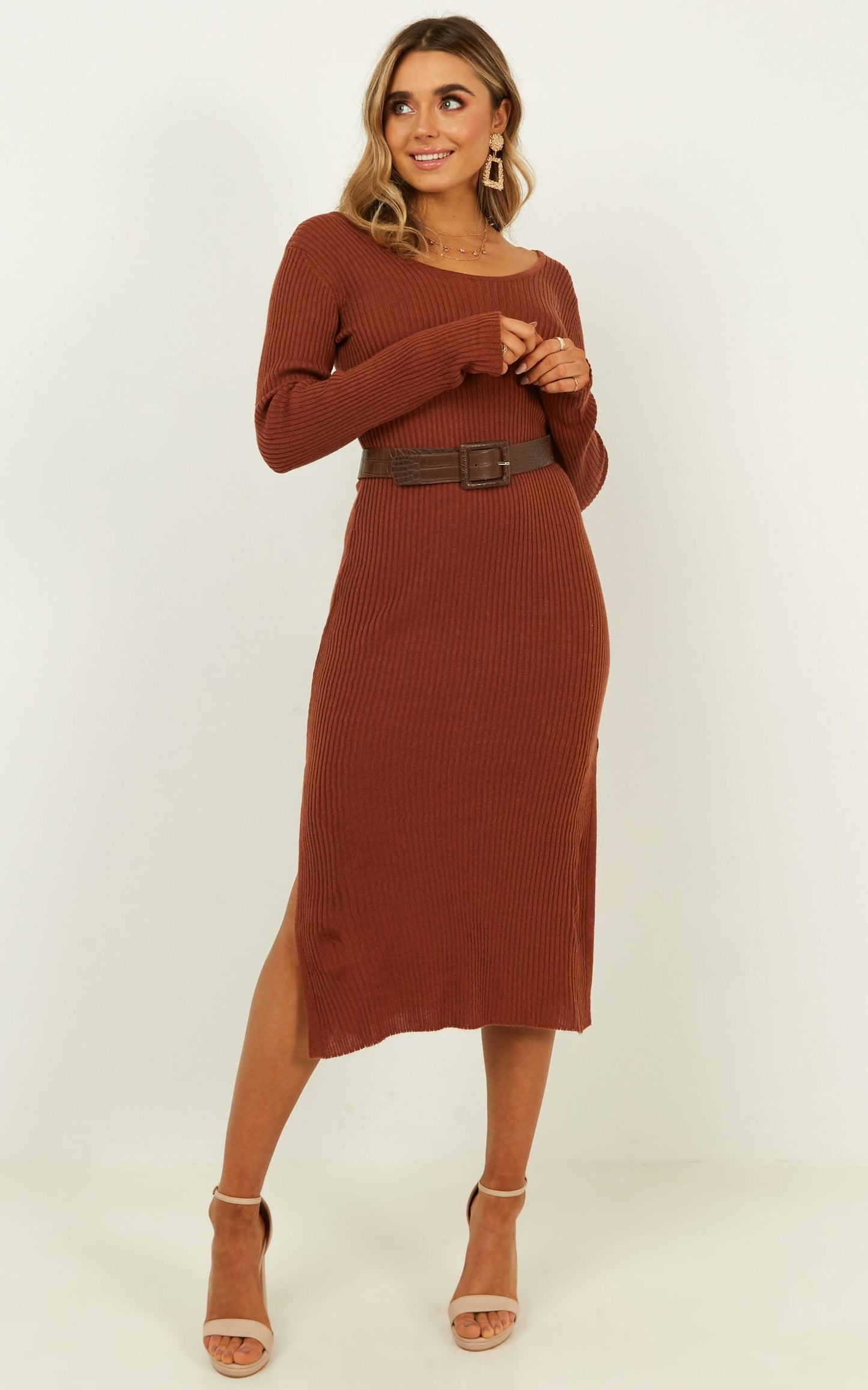 Sneaking Out Dress In Rust