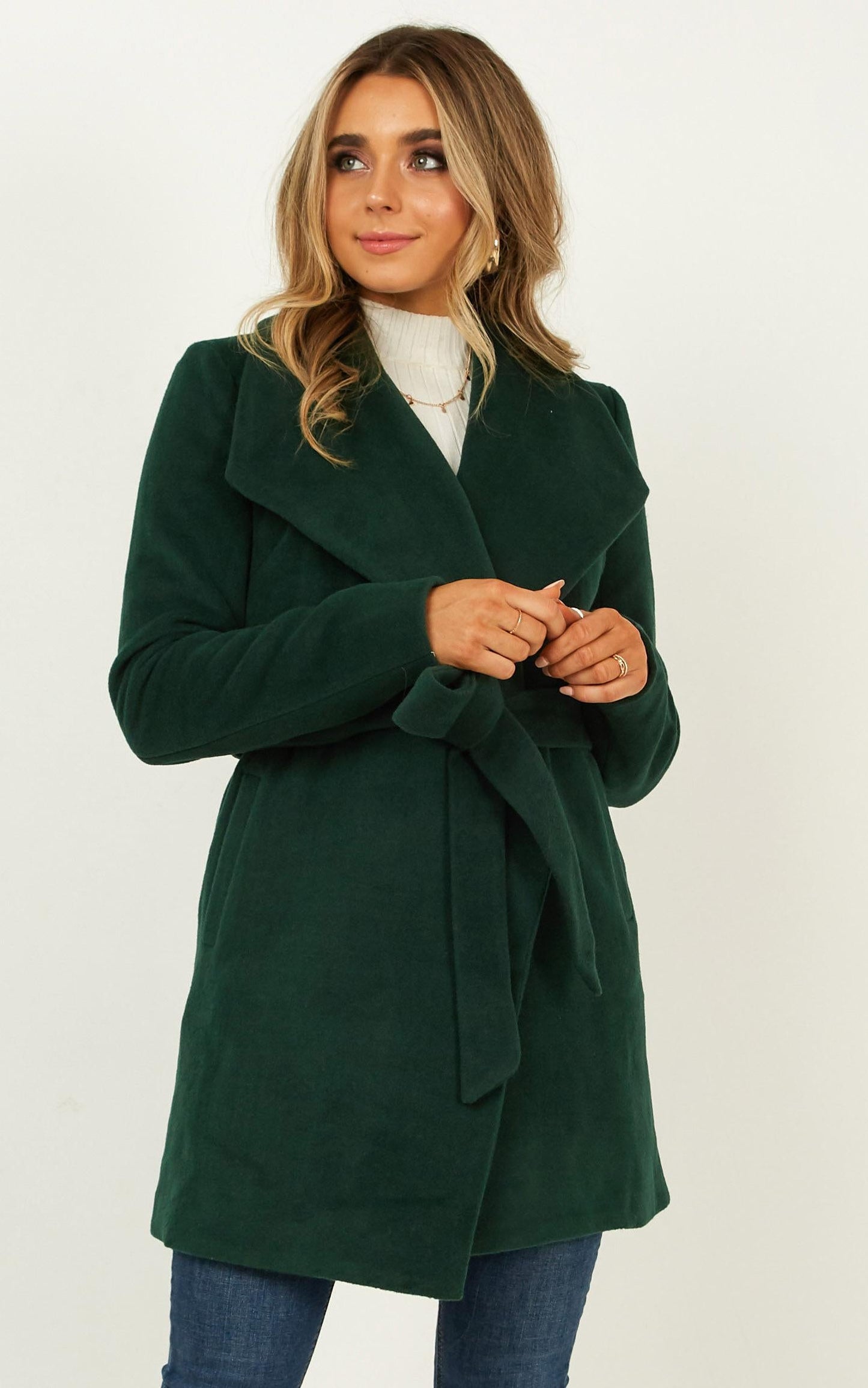 Speaking Softly Coat in Forest Green