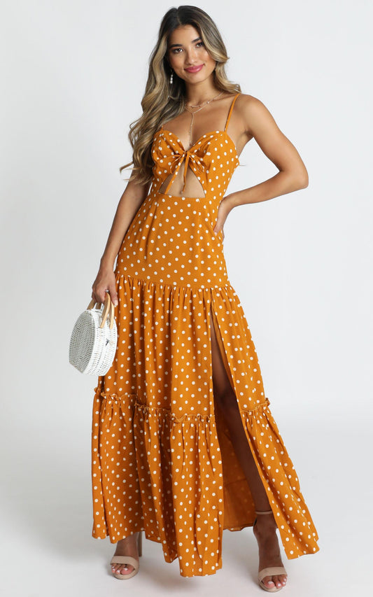 Spot Me If You Wish Dress in Mustard Spot