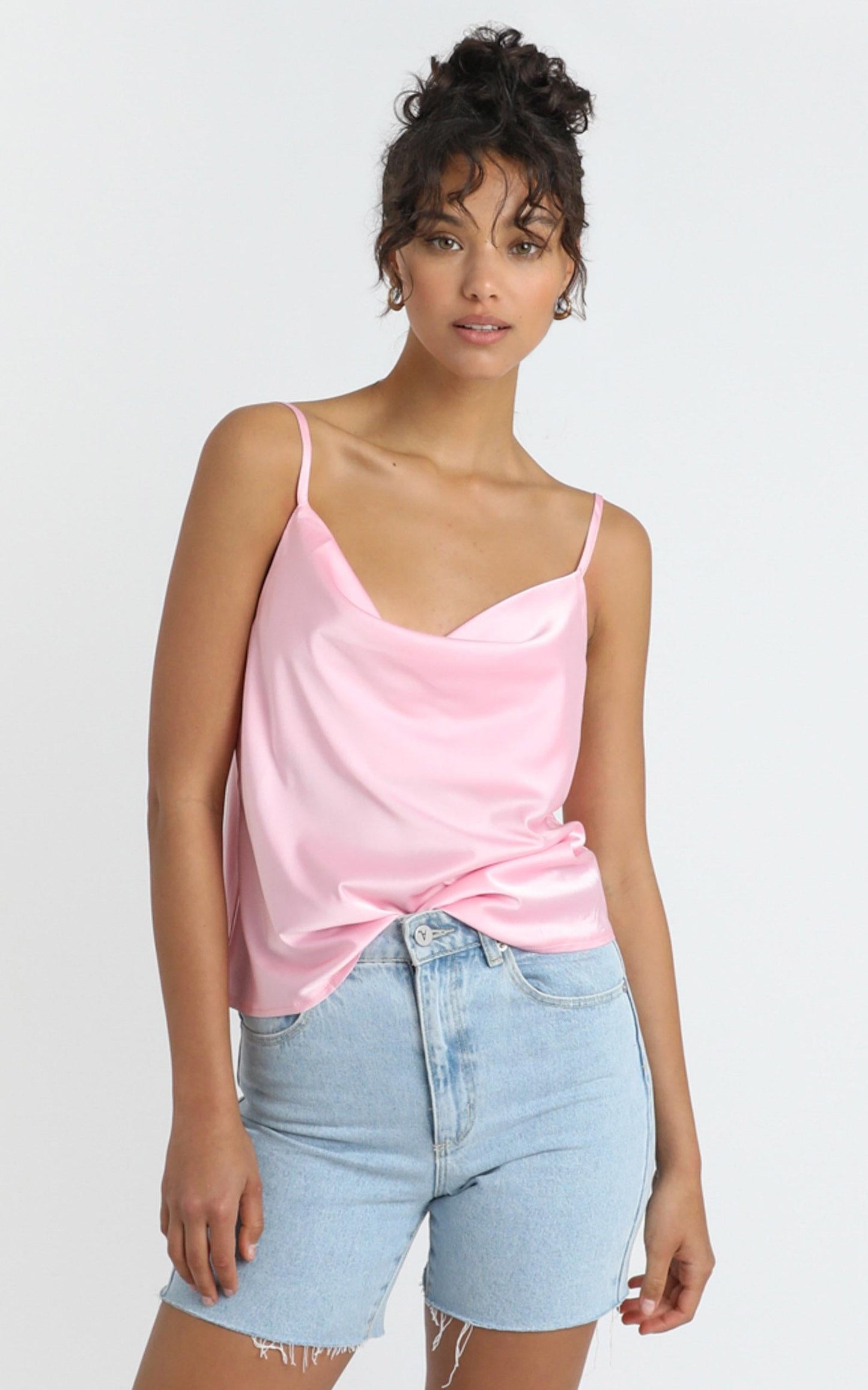 Straight Line Top in Soft Pink