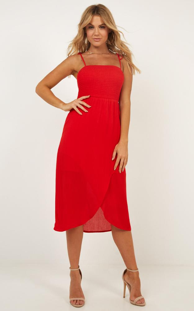 Swinging Days Dress in Red