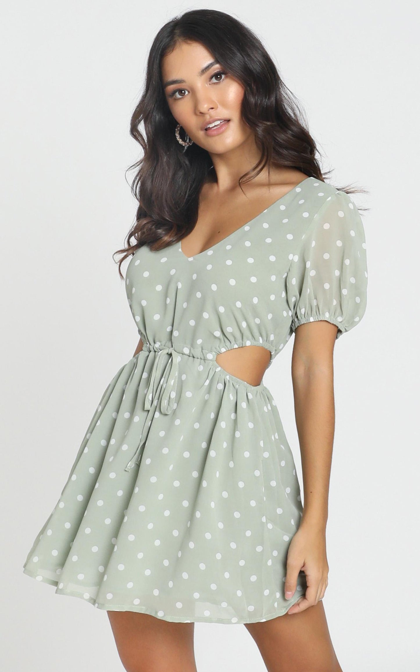 Guinevere Dress in Green Spot